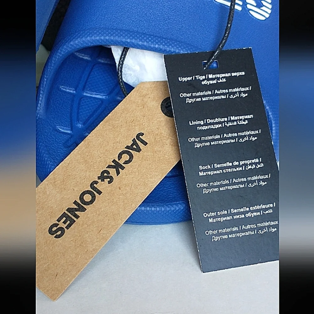 New w/tags Jack & Jones Garrix Men's Molded Summer Pool Slides Size 8
